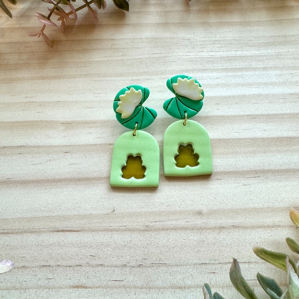 Princess and the Frog Tiana Epcot Flower Garden Festival Spring Inspired Clay Dangle Earrings