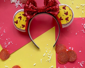 Mickey Pepperoni Pizza Snack Food Inspired Mouse Ears Headband