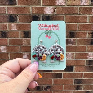 Epcot Food & Wine Festival Spaceship Earth Inspired Dangle Inspired Clay Earrings