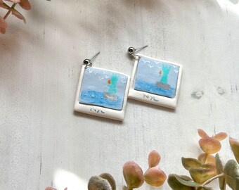 TS Eras Albums 1989 Polaroid New York NYC Inspired Dangle Polymer Clay Earrings