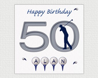 Handmade Golf Card, Eco-friendly, Personalised, ages 10 to 90.