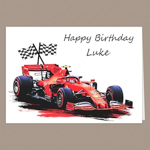 F1 Birthday Card Any Age Personalised Name Relation Blue Etsy