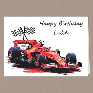 F1 Birthday Card Any Age Personalised Name Relation Blue Etsy