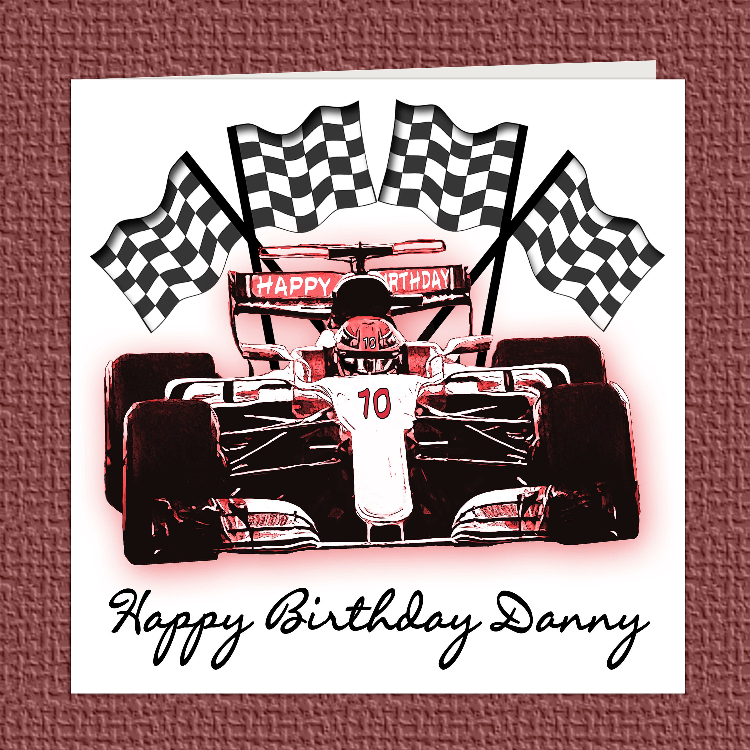 Personalised Name Or Relation And Age F1 Car Birthday Card Etsy Singapore