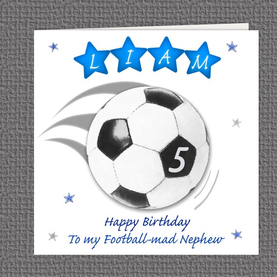 Football Stars ANY AGE Carte d'anniversaire personnalisée, carré de 148 mm  -  France