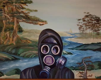 Image result for gas mask painting