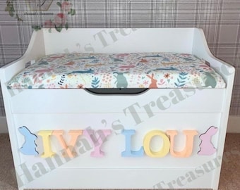 The Lola Toy Box with a Character/Themed/Patterned cushion - Hannah’s Treasures