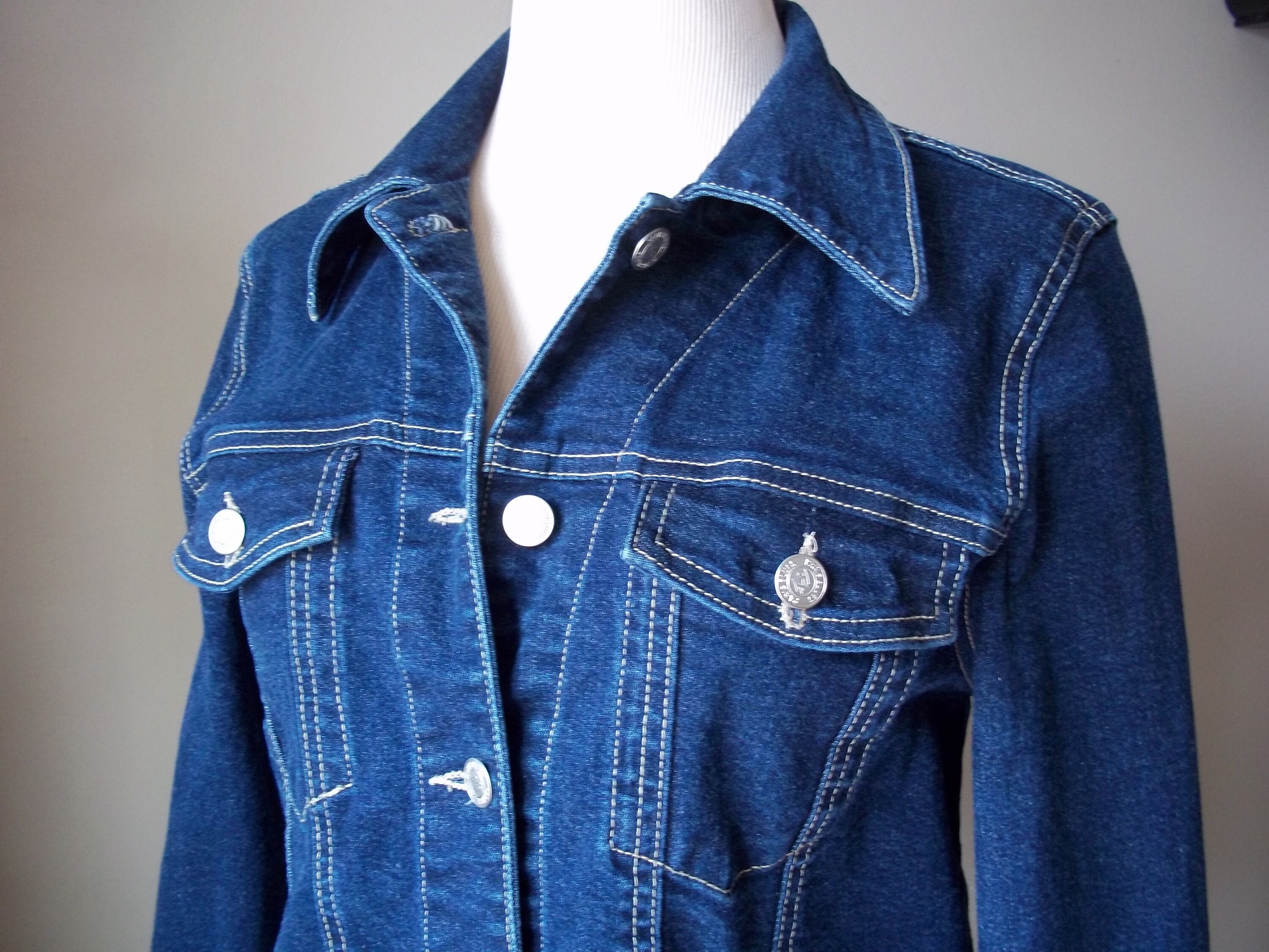 Navy denim cheap jacket ladies