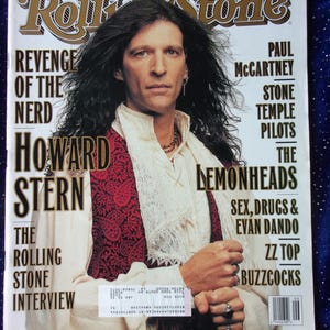 Howard Stern-Vintage 90&#39;s Rolling Stone Magazine-1994-Issue #675-Rolling Stone Interview-Rock N Roll Memorabilia- Collectible Music Magazine