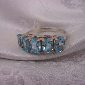Vintage Sterling Silver Aquamarine Ring: March Birthstone, Size 7