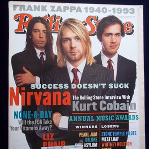 Nirvana- Kurt Cobain, Dave Grohl, Krist Novoselic- Vintage Rolling Stone Magazine- 1994- Issue 674- Alternative, Grunge Rock Memorabilia