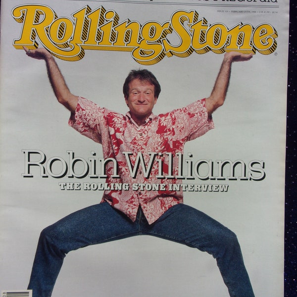 Robin Williams- Vintage 80's Rolling Stone Magazine 1988- Número 520-Entrevista a Rolling Stone-Recuerdos coleccionables de estrellas de cine-Sin etiqueta