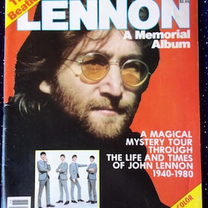 John Lennon-The Beatles-Vintage 80&#39;s Magazine-1981-Special Memorial Album-Over 150 Photos! -Great Collectible-Beatles Memorabilia-Fan Gift