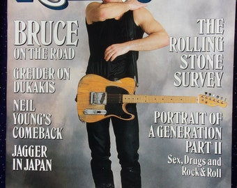 Vintage 1988 Rolling Stone Magazine: Bruce Springsteen Cover, Collectible Issue #525 No Label