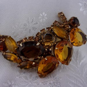 Vintage Juliana D&E strass broche: herfstkleuren, Aurora Borealis