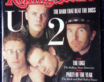 Vintage Rolling Stone Magazine 1988 Issue 521 U2 The Edge Interview Collectible Rock Memorabilia