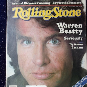 Vintage 1982 Rolling Stone Magazine: Warren Beatty Cover