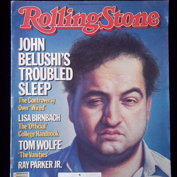 John Belushi -Vintage 80s Rolling Stone Magazine 1984- Issue #431- 80's Comedy Actors Memorabilia- SNL Star - Collectible Music Magazine