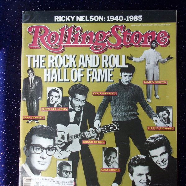 Ricky Nelson-Vintage 80's Rolling Stone Magazine-1986- Issue#467- Rock N Roll Hall Of Fame Memorabilia- Collectible Music Magazine