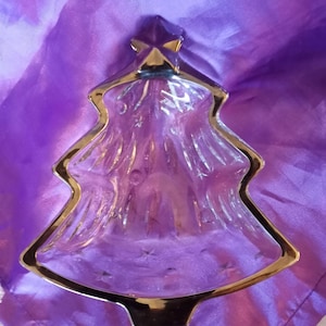 Glass Christmas Tree Candy Dish