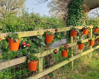 Handmade Galvanized Steel Plant Pot Hanger Rings: Fits 7" Pots, Pack of 6
