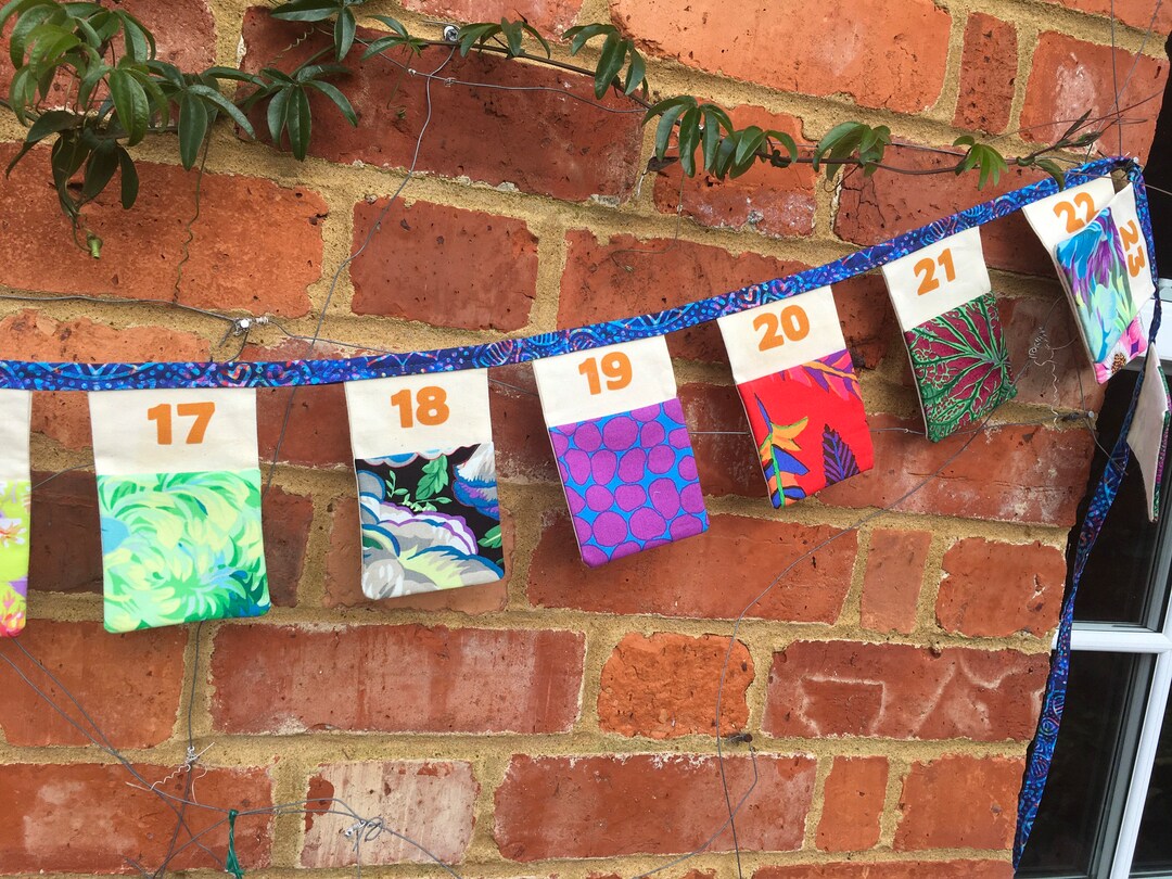 Kaffe Fassett Advent Calendar Bunting Etsy