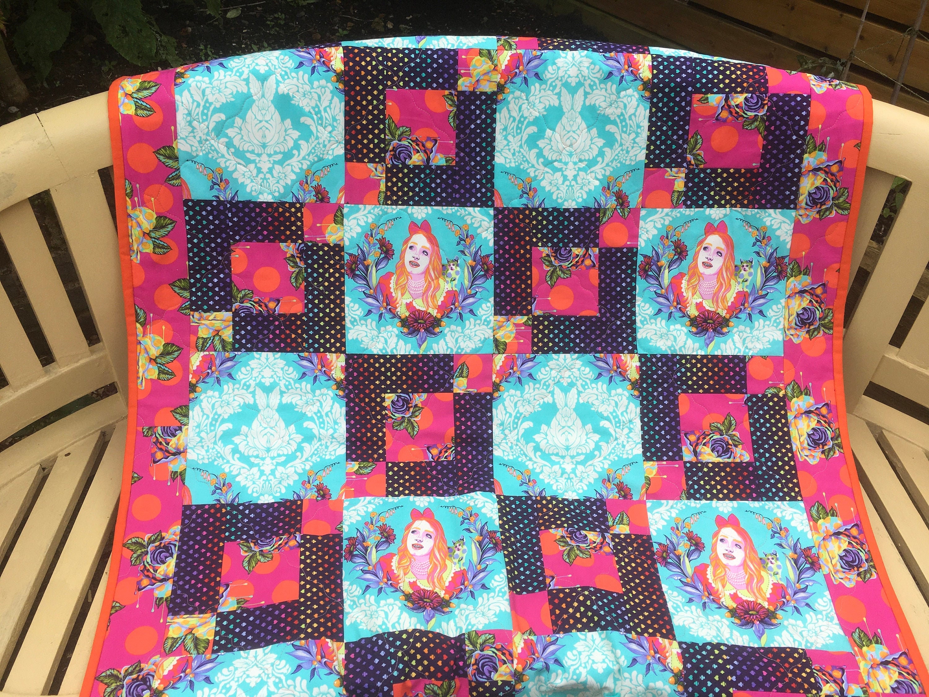 Alice in Wonderland Childs Quilt Etsy UK