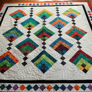 Colcha/cubrecama grande de patchwork batik hecha a mano, hecha a mano, con diseño de batik.