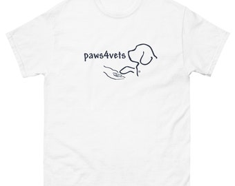 paws4vets Short-Sleeve Men's T-Shirt, Navy Logo