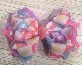 Easter hair bow, Easter hairbow, Easter hair clip, Pastel hair bow, Pastel hairbow, Pastel hair clip, Egg hair bow, Easter egg hair bow