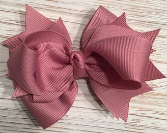 Mauve hair bow, Mauve hairbow, Mauve hair clip, Mauve bow, Solid hair bow, Dusty Rose hair bow, Dusty Rose hairbow, Dusty Rose hair clip
