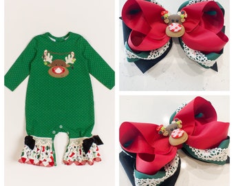 Made to match RicRac & Ruffles Holiday Cheer hair bow, Holiday Cheer hairbow, M2M Ricrac hair bow, Christmas hair bow, Holiday hair bow