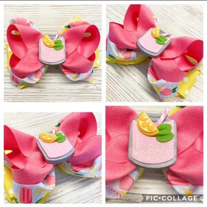 Lemonade hair bow, lemonade hairbow, lemonade hair clip, lemon hair bow, lemon hairbow, lemon hair clip, summer hair bow, pink hair bow