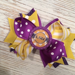 4&quot; LSU Tigers Purple and Yellow hair bow