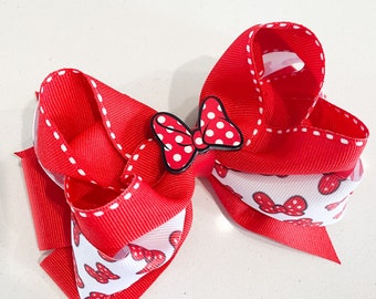 Minnie Mouse hair bow, Minnie Mouse hairbow, Minnie Mouse hair clip, Minnie hair bow, Minnie hairbow, Minnie hair clip, Pink Minnie, Disney