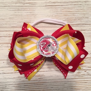 Kansas City Chiefs hair bow, Chiefs hair bow, Chiefs hairbow, Chiefs hair clip, Football hair bow, NFL hair bow, Kansas City hair bow
