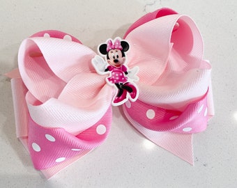Details about   Minnie Mouse Bow Pink OTT Hair Bow Minnie Hairbow Mouse Headband Feather Bows 