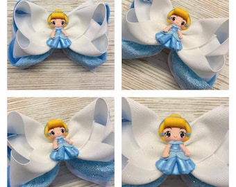 Cinderella hair bow, Cinderella hairbow, Cinderella hair clip, Princess hair bow, Princess hairbow, Princess hair clip, Disney hair bow