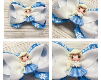 Frozen hair bow, Frozen hairbow, Frozen hair clip, Elsa hair bow, Elsa hairbow, Elsa hair clip, princess hair bow, Disney hair bow
