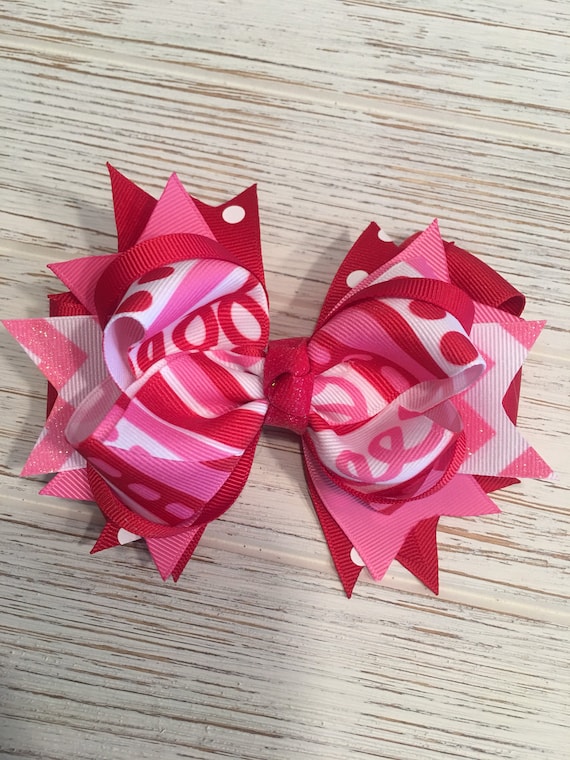 Valentine Hair Bow, Valentine Hairbow, Valentine Hair Clip  display picture 2