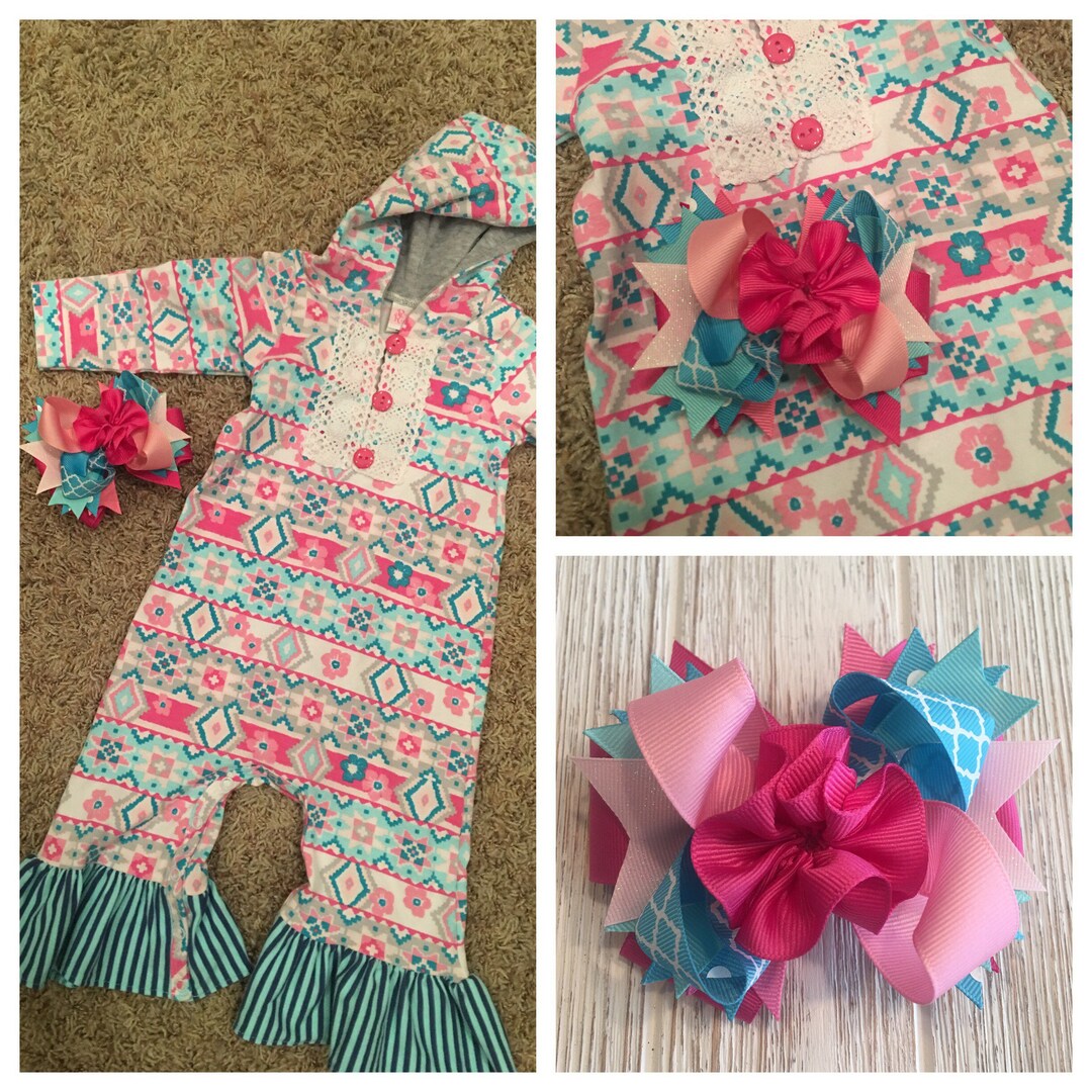 Made to Match Ricrac & Ruffles Bundle up Hair Bow Pink and Etsy