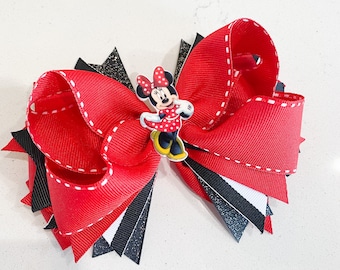 Minnie Mouse hair bow, Minnie Mouse hairbow, Minnie Mouse hair clip, Minnie hair bow, Minnie hairbow, Minnie hair clip, Pink Minnie, Disney