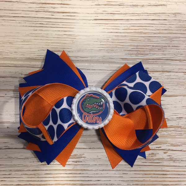 University of Florida hair bow, Florida Gators hair bow, Gators hair bow, Florida Gators hairbow, Gators hair bow, U of F hair bow, football