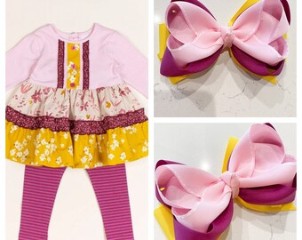 Made to match RicRac & Ruffles Piccadilly hair bow, Piccadilly hairbow, Ricrac hair bow, Pink hair bow, Pink hair clip