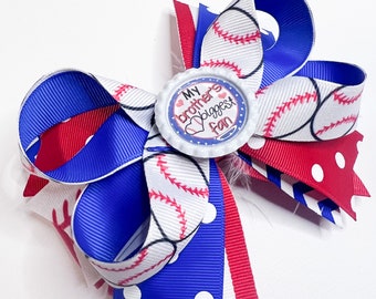 Baseball hair bow, Baseball hairbow, Baseball hair clip, Red Baseball hair bow, baseball sister hair bow, Ball hair bow, Ball hair clip