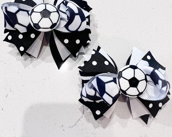 Soccer pig tail hair bow, Soccer pigtail hair bow, Soccer hair bow, Soccer hairbow, Soccer hair clip, Sports hair bow, Soccer bow