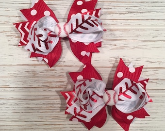 Baseball pig tail hair bows, Baseball pigtail hair bows, Baseball hair bow, Baseball hairbow, Baseball hair clip, Baseball piggies