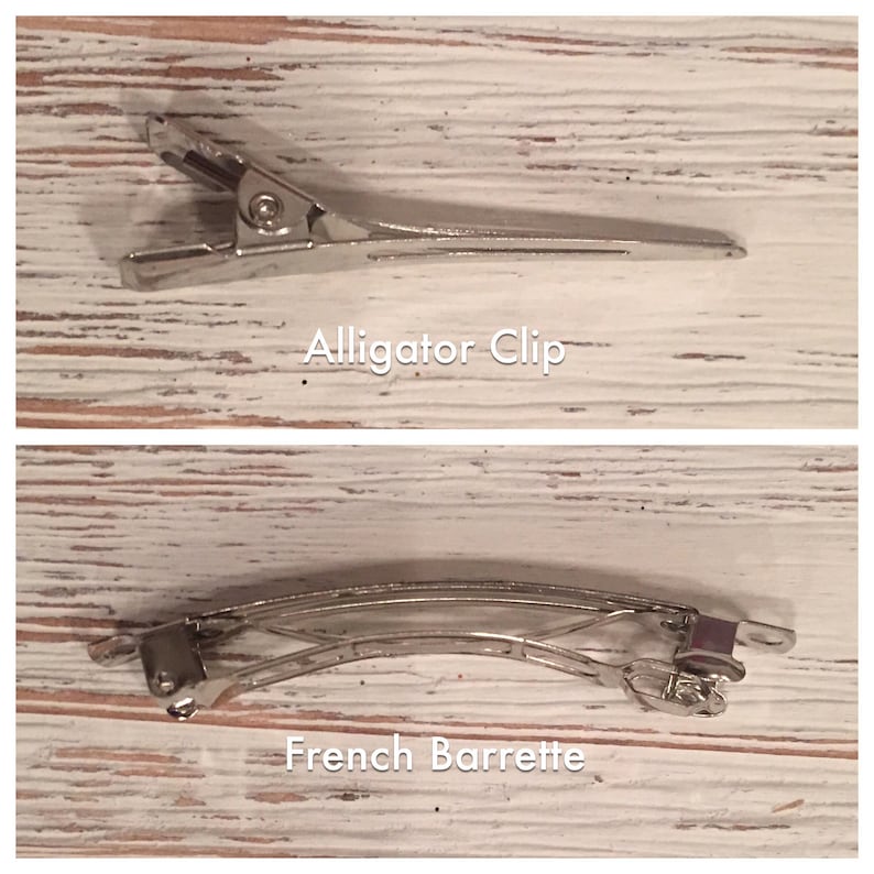 May include: Two hair clips, one is a silver alligator clip and the other is a silver French barrette.