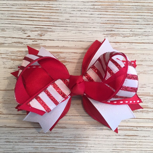 Candy Cane Hair Bow - Etsy
