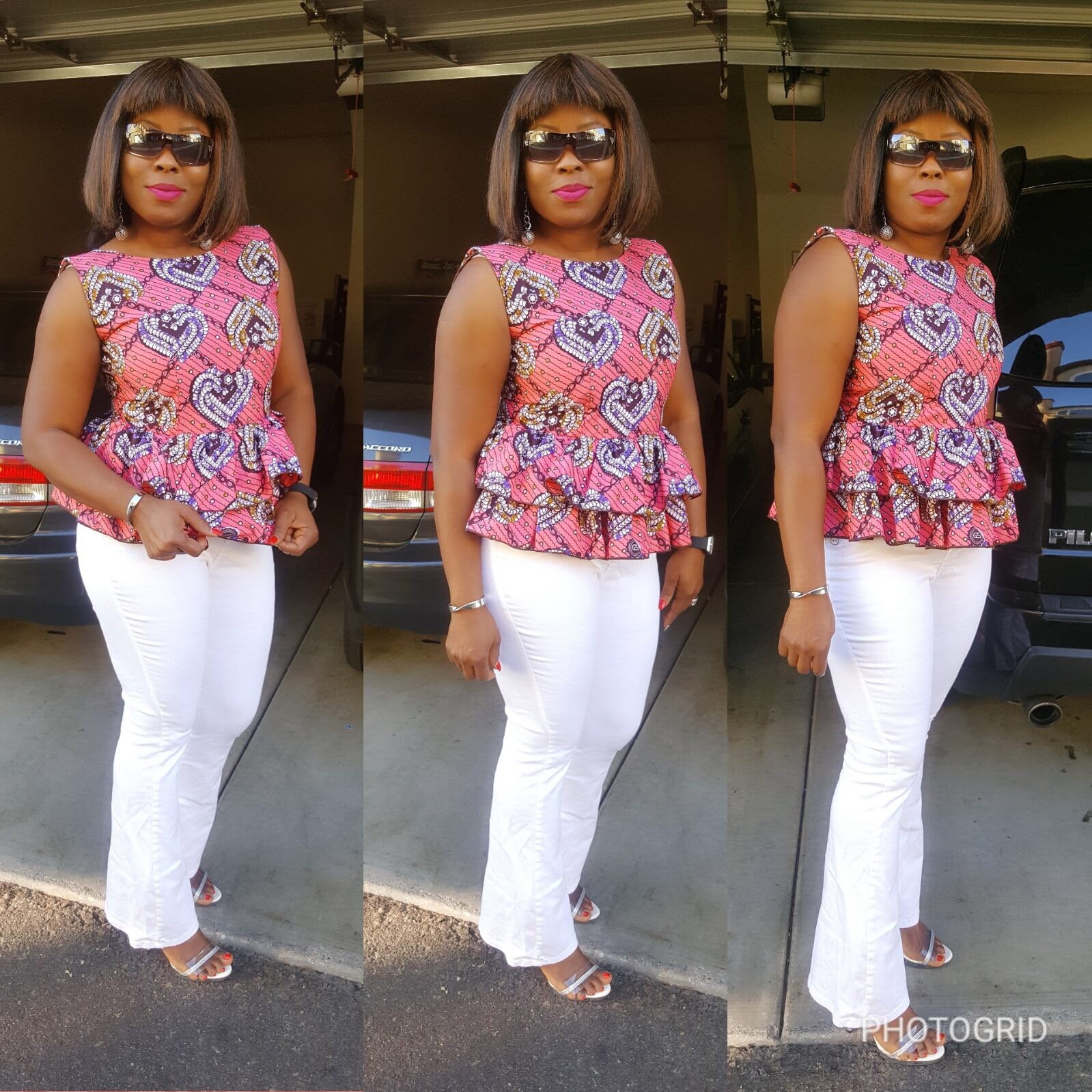 ankara double peplum tops